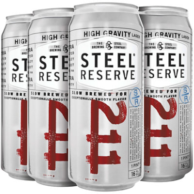 Steel Reserve High Gravity American Style Specialty Lager Beer 8.1% ABV Cans - 6-16 Fl. Oz. - Image 2