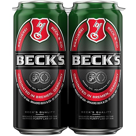 Becks Beer Cans - 4-16 Fl. Oz.