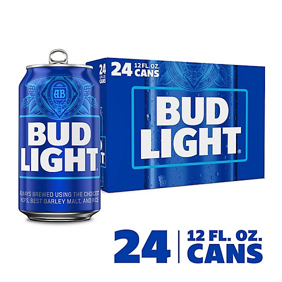 Bud Light Beer Cans - 24-12 Fl. Oz.