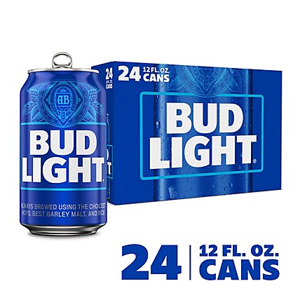 Bud Light Beer Cans - 24-12 Fl. Oz. - Image 1