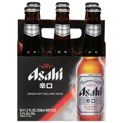 Asahi Super Dry Beer Bottles - 6-12 Fl. Oz.