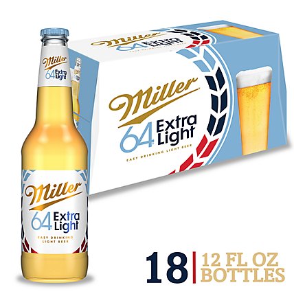 Miller64 Beer American Style Light Lager 2.8% ABV Bottles - 18-12 Fl. Oz. - Image 1