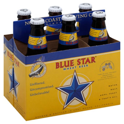 North Coast Blue Star Wheat Beer Bottles - 6-12 Fl. Oz.