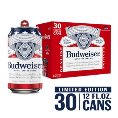 Budweiser Beer In Cans - 30-12 Fl. Oz. - Image 1