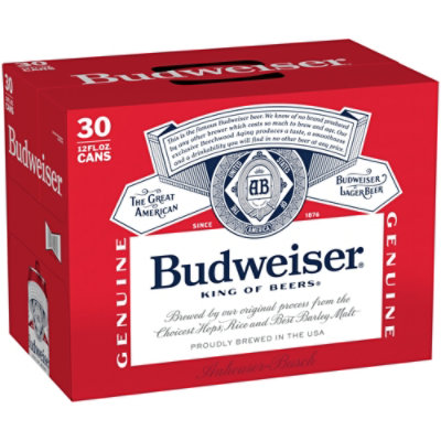 Budweiser American Lager Beer in Cans - 30 - 12 Fl. Oz. - Image 2