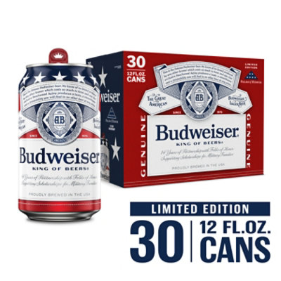 Budweiser Beer Cans - 30-12 Fl. Oz.