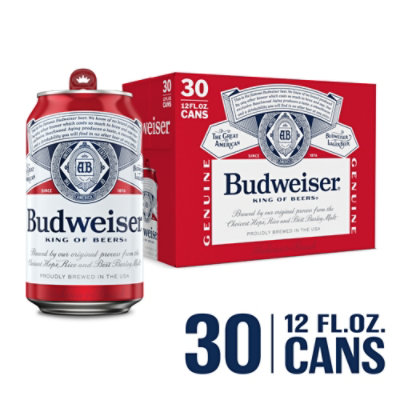 Budweiser Beer Cans - 30-12 Fl. Oz.