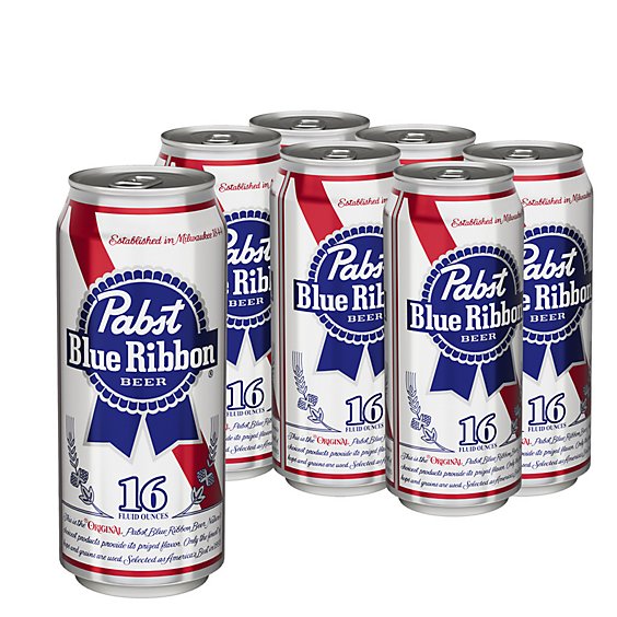 Pabst Blue Ribbon Beer Multipack Cans - 6-16 Oz
