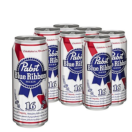 Pabst Blue Ribbon Beer Multipack Cans - 6-16 Oz - Image 1