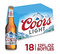 Coors Light Beer American Style Light Lager 4.2% ABV Bottles - 18-12 Fl. Oz.