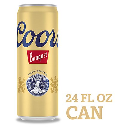 Coors Banquet Lager Beer 5% ABV Can - 24 Oz - Image 1