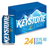 Keystone Light Beer American Style Light Lager 4.1% ABV Cans - 24-12 Fl. Oz. - Image 1