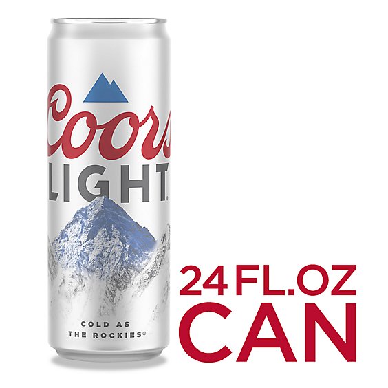 Coors Light Beer American Style Light Lager 4.2% ABV Can - 24 Fl. Oz.