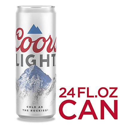 Coors Light Beer American Style Light Lager 4.2% ABV Can - 24 Fl. Oz. - Image 1