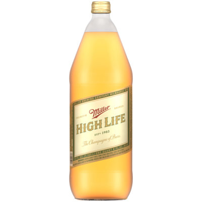 Miller High Life American Style Lager Beer 4.6% ABV Bottle - 40 Fl. Oz. - Image 1