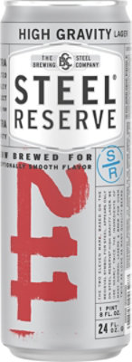 Steel Reserve High Gravity American Style Specialty Lager Beer 8.1% ABV Can - 24 Fl. Oz. - Image 6