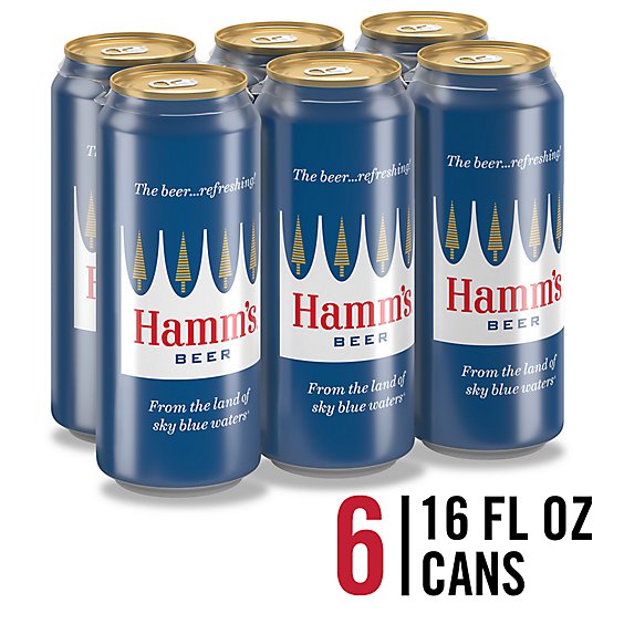 Hamm's Beer American Style Lager 4.7% ABV Cans - 6-16 Fl. Oz.