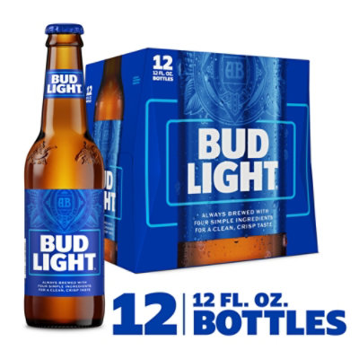 Bud Light American Lager Beer in Bottles - 12 - 12 Fl. Oz. - Image 1