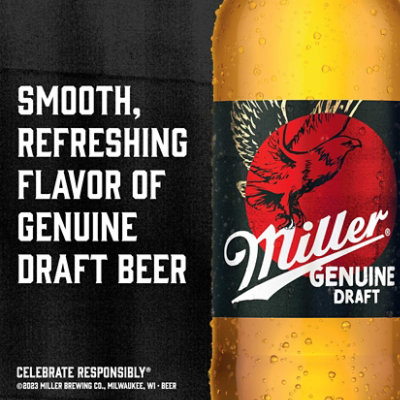Miller Genuine Draft American Style Lager Beer 4.7% ABV Bottles - 18-12 Fl. Oz. - Image 2