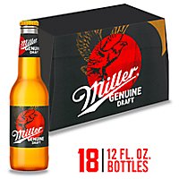 Miller Genuine Draft Beer American Style Lager 4.6% ABV Bottles - 18-12 Fl. Oz. - Image 1