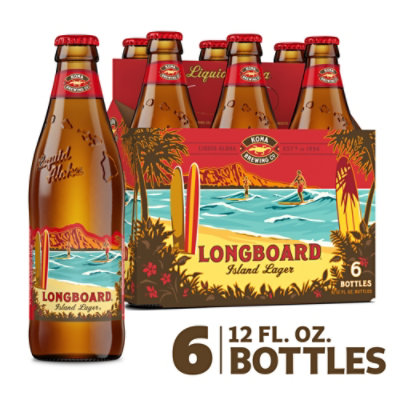 Kona Longboard Island Lager Beer Bottles - 6-12 Fl. Oz. - Image 1