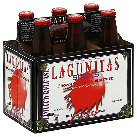Lagunitas Beer Sucks Brown Shugga Substitute Bottle - 6-12 Fl. Oz.