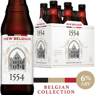 New Belgium Brewing 1554 Enlightened Dark Ale Beer 6% ABV Bottles - 6-12 Fl. Oz. - Image 1