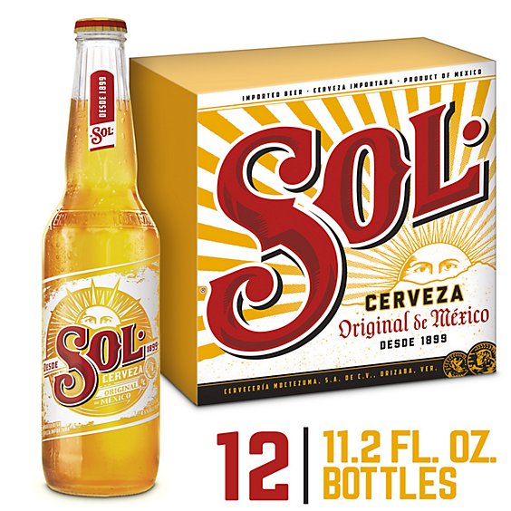 Sol Beer Mexican Lager 4.5% ABV Bottles - 12-330 ML