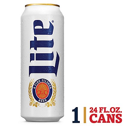 Miller Lite Beer American Style Light Lager 4.2% ABV Can - 24 Fl. Oz. - Image 1