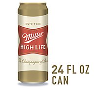 Miller High Life Beer American Style Lager 4.6% ABV Can - 24 Fl. Oz.