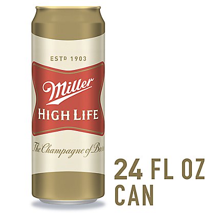 Miller High Life Beer American Style Lager 4.6% ABV Can - 24 Fl. Oz. - Image 1