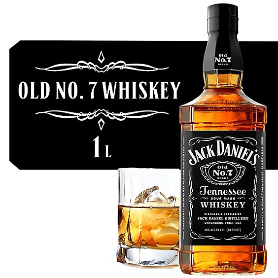 Jack Daniel's Old No. 7 Tennessee Whiskey 80 Proof Bottle - 1 Liter