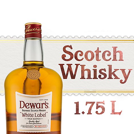 Dewars White Label Blended Scotch Whisky Bottle - 1.75 Liter