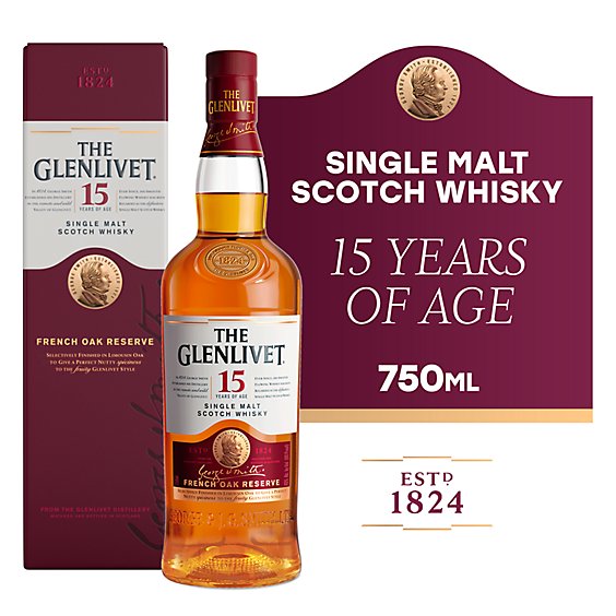 The Glenlivet 15 Year Old Single Malt Scotch Whisky - 750 Ml