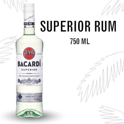 Bacardi Rum Superior White Grapefruit 80 Proof - 2-750 Ml