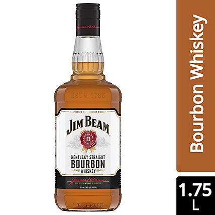 Jim Beam Whiskey Bourbon Kentucky Straight 80 Proof - 1.75 Liter - Image 1