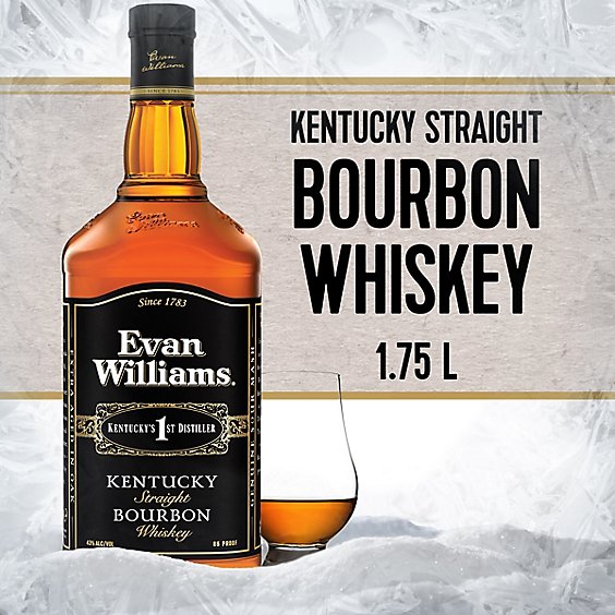 Evan Williams Whiskey Bourbon Kentucky Straight 86 Proof - 1.75 Liter