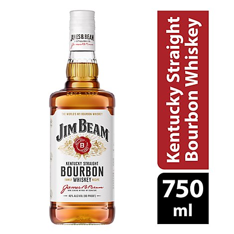 Jim Beam Whiskey Bourbon Kentucky Straight 80 Proof - 750 Ml