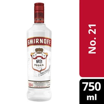 Smirnoff No. 21 Award Winning Vodka Glass Bottle - 750 Ml - Image 1