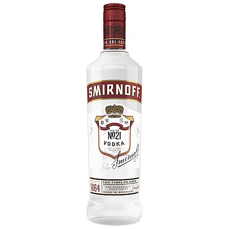 Smirnoff No. 21 Award Winning Vodka Glass Bottle - 750 Ml