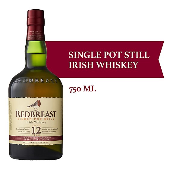 Redbreast 12 Year Old Irish Single Pot Still Whiskey - 750 Ml