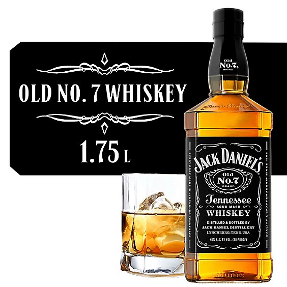 Jack Daniel's Old No. 7 Tennessee Whiskey 80 Proof Bottle - 1.75 Liter