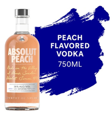 Absolut Vodka Apeach 80 Proof - 750 Ml - Image 2