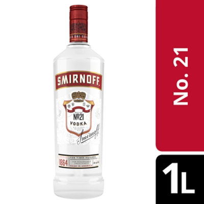 Smirnoff Vodka Triple Distilled Recipe No. 21 80 Proof - 1 Liter