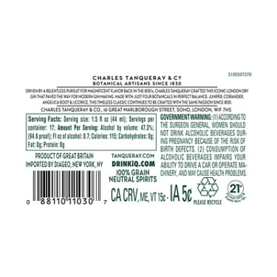 Tanqueray London Dry Gin - 750 Ml - Image 3