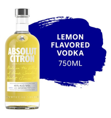 Absolut Vodka Citron 80 Proof - 750 Ml