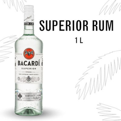 Bacardi Gluten Free Superior White Rum Bottle - 1 Liter