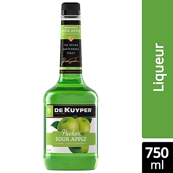 DeKuyper Schnapps Liqueur Sour Apple Pucker 30 Proof - 750 Ml