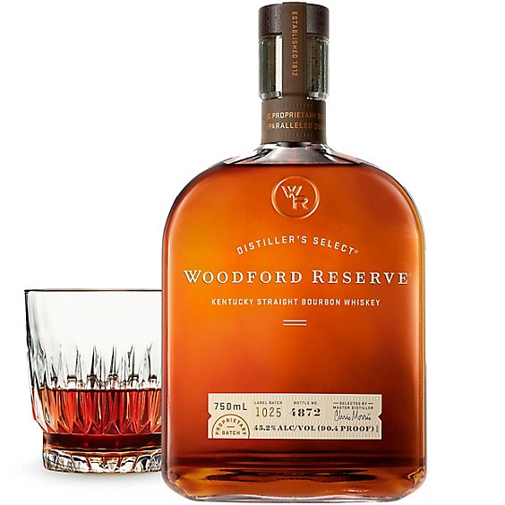 Woodford Reserve Kentucky Straight 90.4 Proof Bourbon Whiskey Bottle - 750 Ml