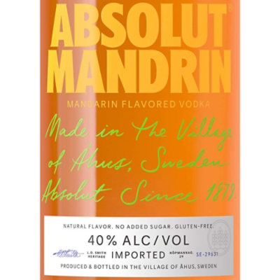 Absolut Mandrin Flavored Vodka - 750 Ml - Image 2